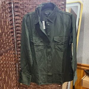Madewell Dark Green Button-Up Blouse